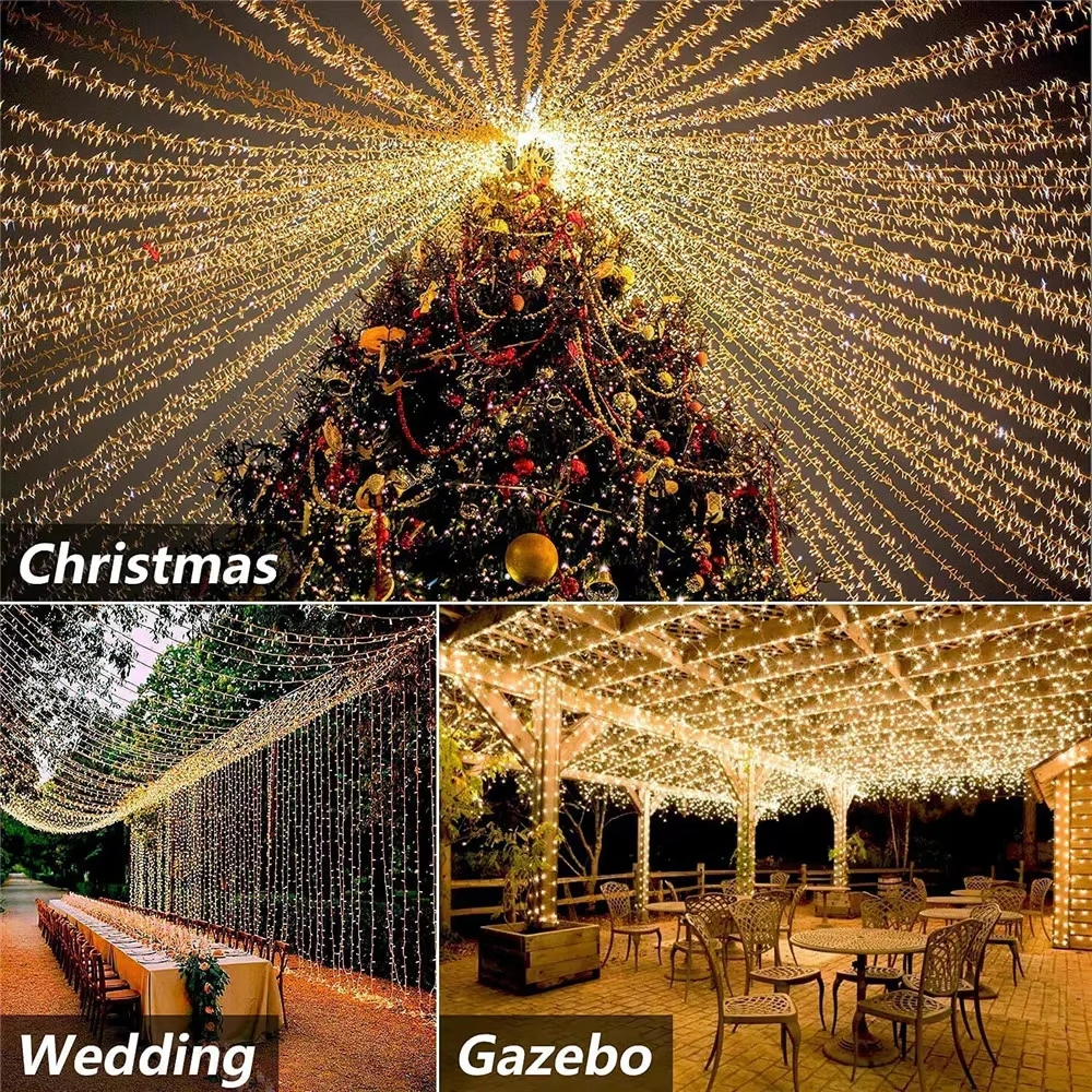 1~2pack Solar String Fairy Light LED Waterproof Outdoor 22M/32M Garland Street Lamp Festoon Christmas Party For Garden Decor