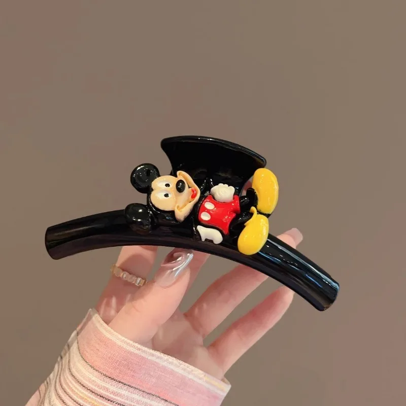 Disney Animation Mickey Cartoon Hair Clip Cute Black Big Clip Sweet Kawaii Girly Heart Hair Clip Hair Accessories Wholesale