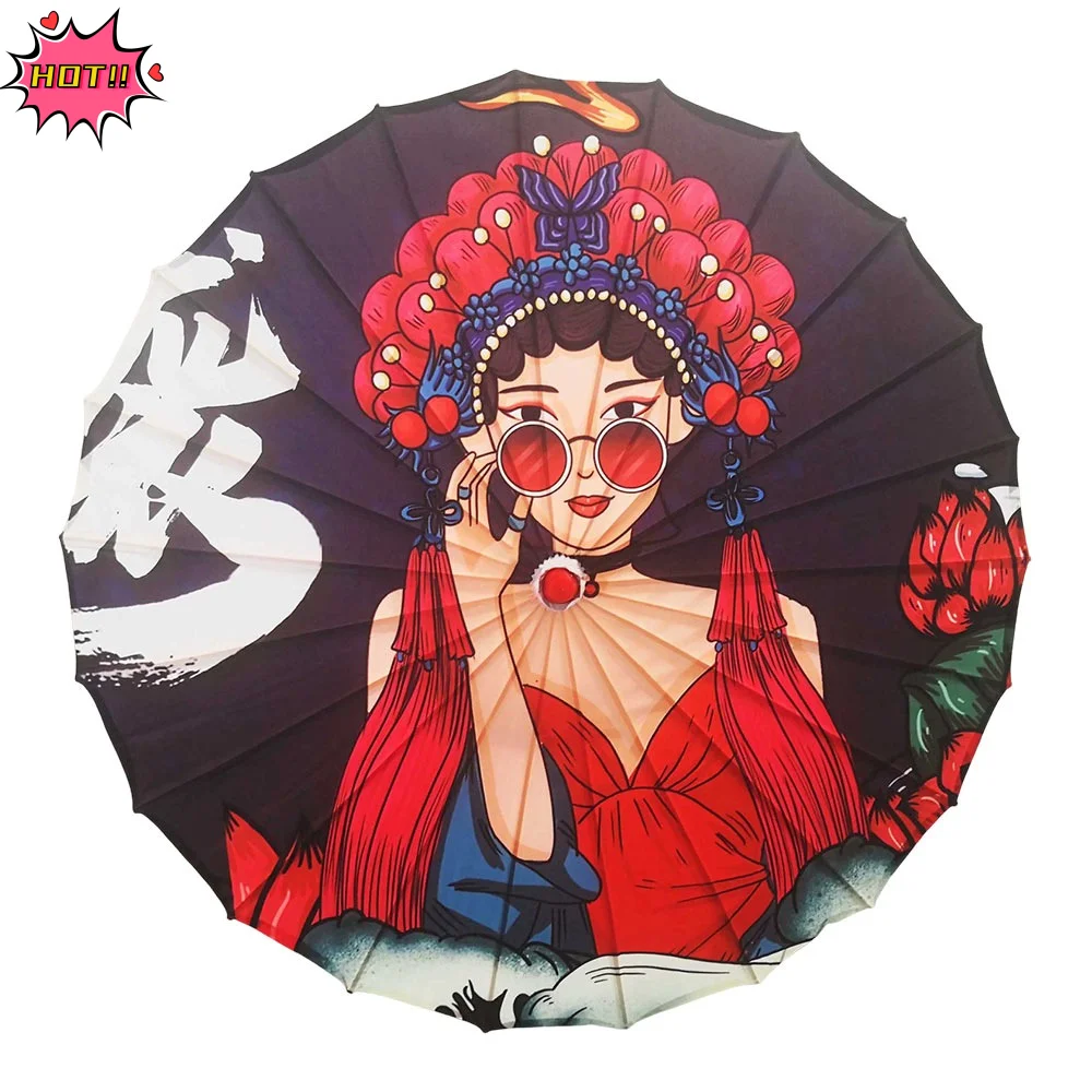 

Chinese Antique Style Oiled Paper Umbrella 82cm 10 Colors Women Decorative Umbrella Dance Performance Umbrella