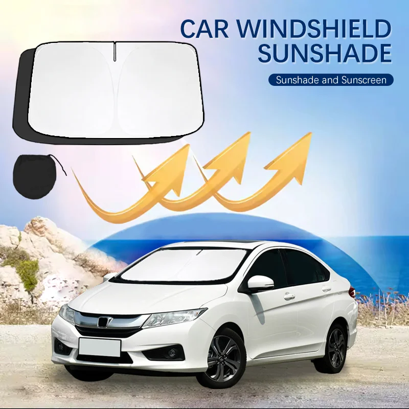 

For Honda City 2014-2024 Windshield Sun Shade Sunshade Sun Visor Protector Foldable Blocks UV Rays Laser Sun Protector