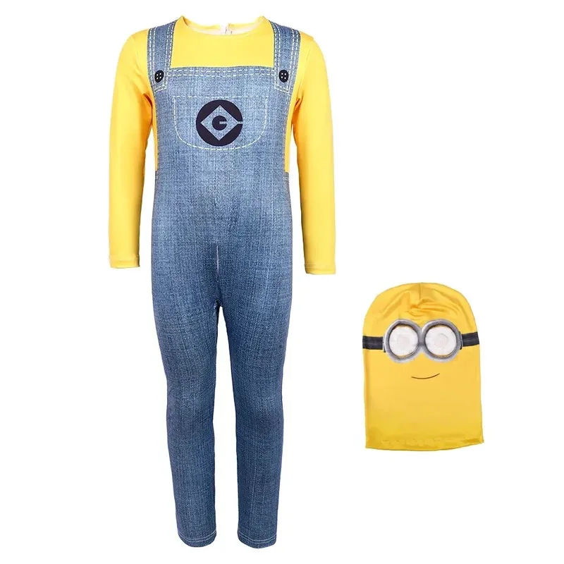 Despicable Me Minions Mono para niños Disfraz de cosplay Traje para niños y adultos Vestido para actuación en escenario Ropa para fiesta de Halloween 5