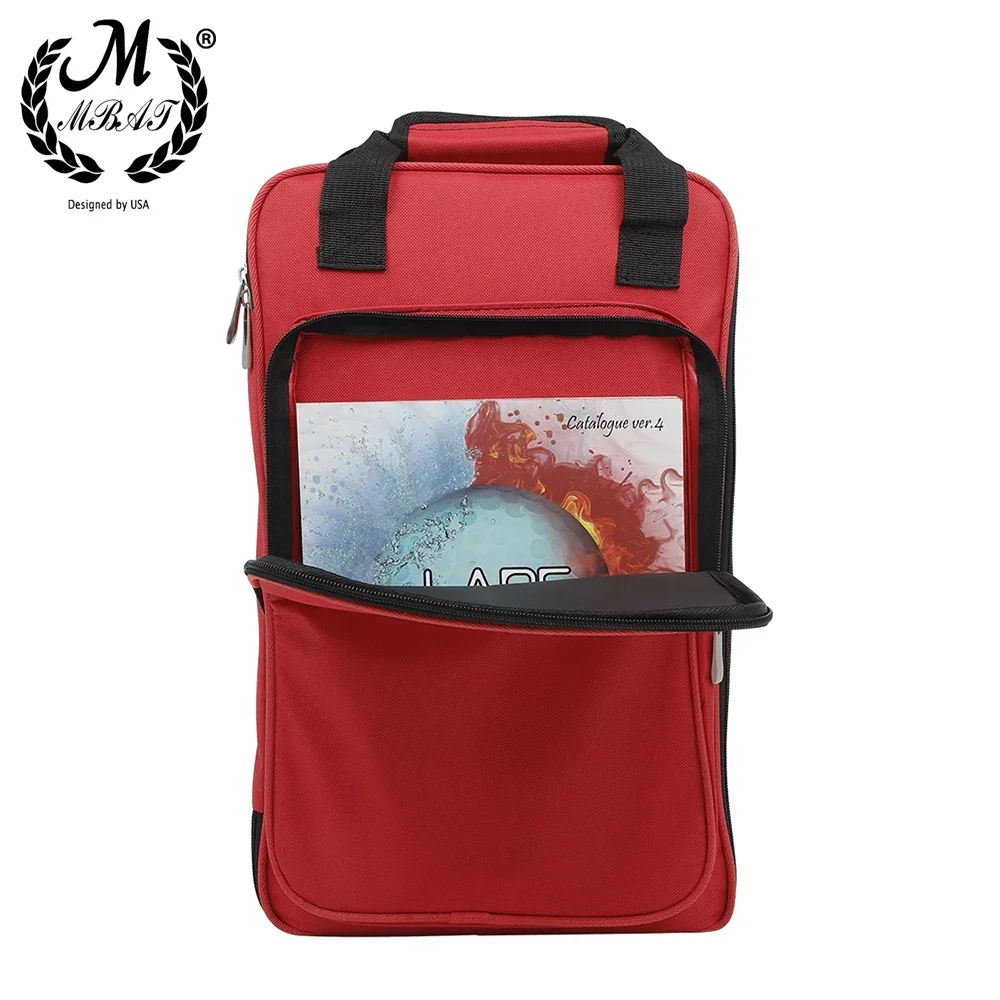 M MBAT Drum Stick Bag Cotton and Thickened Multi Functional Storage Red Shoulder Drum Bag Drumsticks Carrying Case Backpack Bag