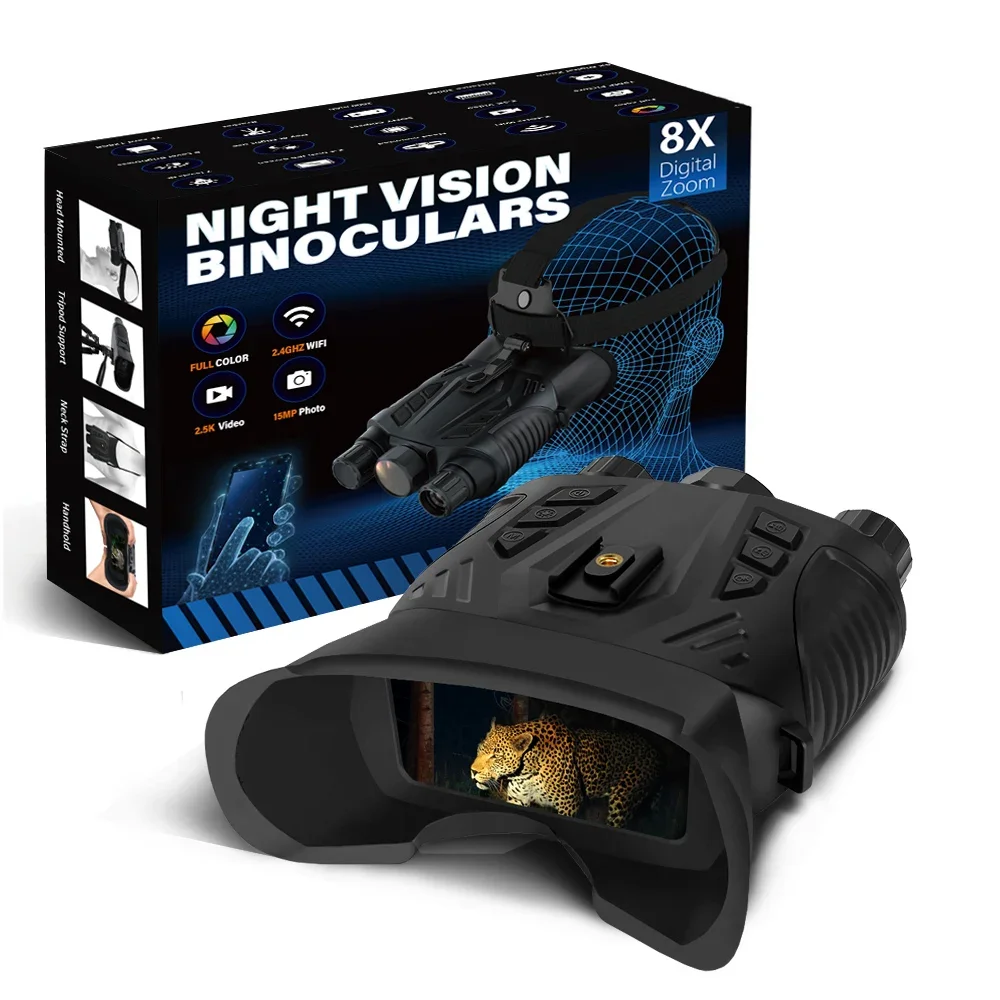 DT69 Binocular Night Vision WIFI IR Tactical Telescope Recorder 2.4inch 2.5K HD 15MP Head-mounted Full Color for Hunting Camping