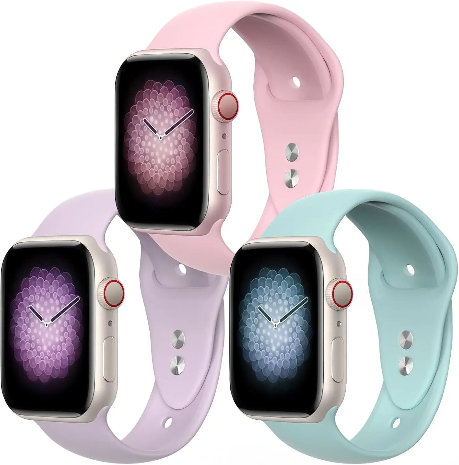 

Soft Silicone Sport bands 3PCS For Apple Watch SE Series 8 7 6 5 4 3 2 1 Band 38mm 40mm 41mm 42mm 44mm 45mm 49mm Women Men