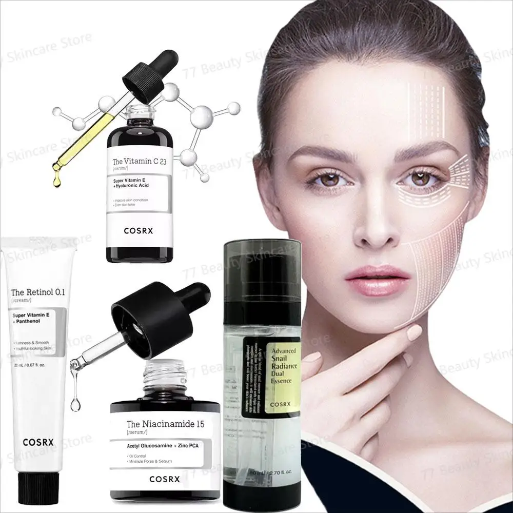 The Retinol 0.1 Cream/VitaminC 23% Serum/Niacinamide/snail Mucus Collagen Moisturizing Hydrating Smoothing Facial Skin Care