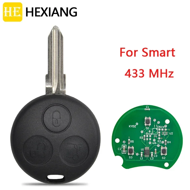 

HE Xiang Car Remote Key For Mercedes Benz Smart Fortwo Forfour Roadster City 2000 2001 2002 2003 2004 2005 Replace 433Mhz