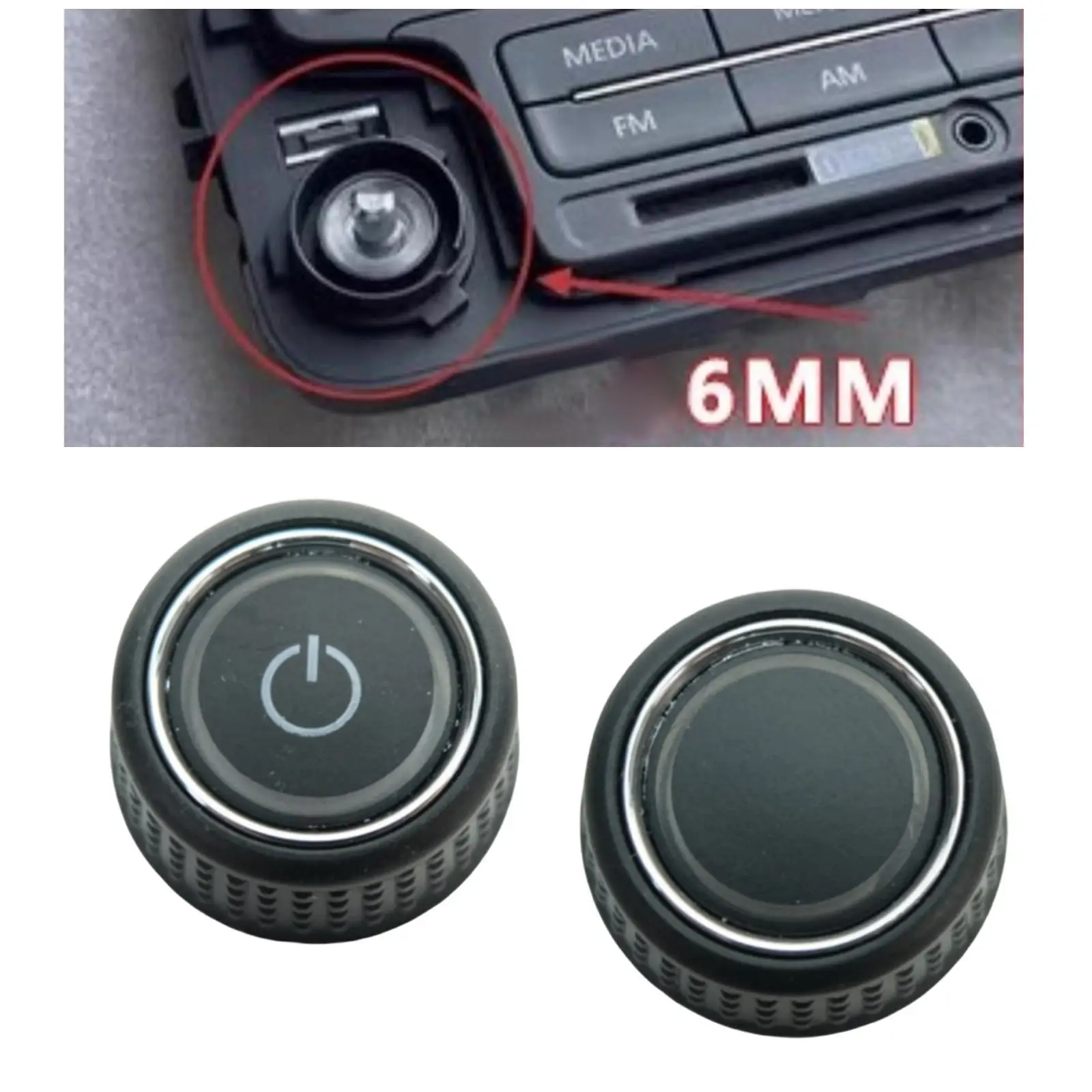Perilla de radio para coche, botón de volumen, negro, 6C0919603, accesorio profesional resistente, accesorio de alto rendimiento, instalación sencilla