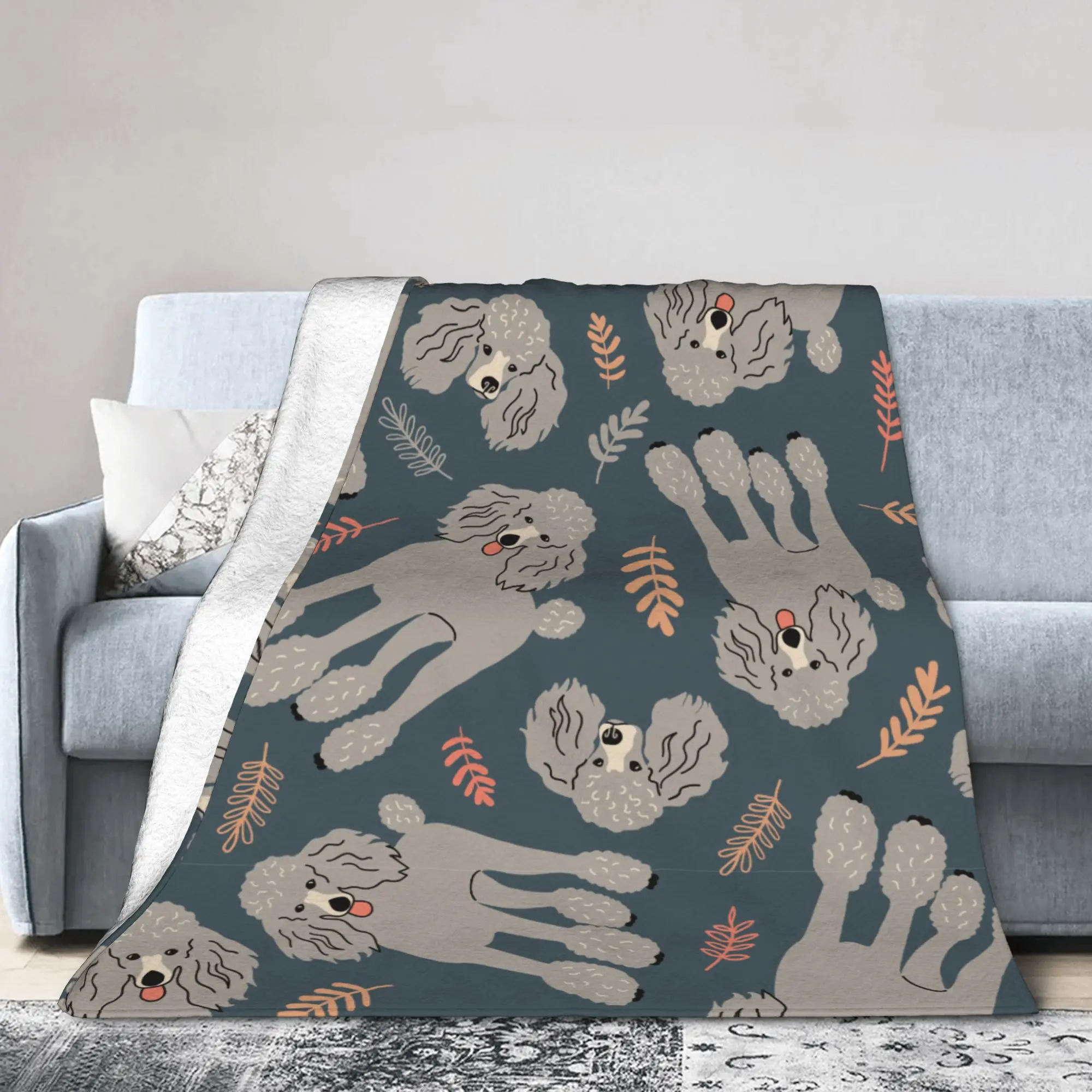 Poodle Blanket Fleece Gift for Animal Dog Lover Super Soft Throw Blanket for Bedroom Sofa Bedroom Quilt