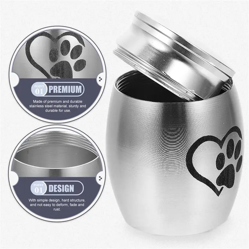 Dog Cremation Box for Ashes Pet Urn Keepsake Urn for Ashes Stainless Steel Pet Urns Cat Urn Urn for Pet Ashes Dog Urns for Ashes