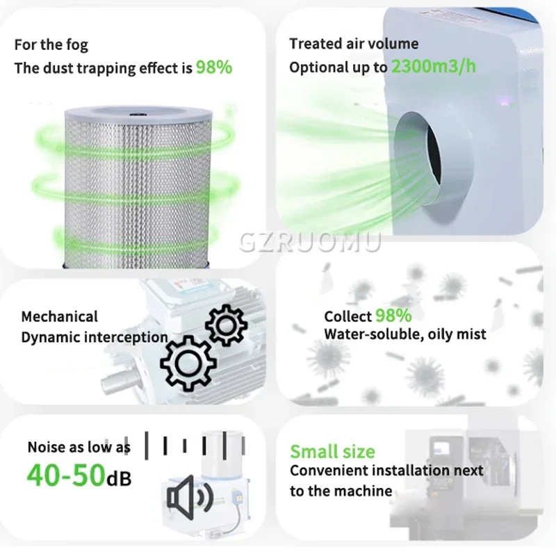 SP75F Oil Mist Separator Oil Mist Collector CNC Machine Tool Processor Industrial Purifier Filter Powerfully Purify Clean Air