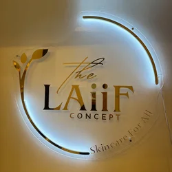 Custom LED Acrylic Metal Sign Restaurant Logo Salon Sign Round Backlit Company Hair Studio Sign Bar LED Neon Light Acrylic Signs