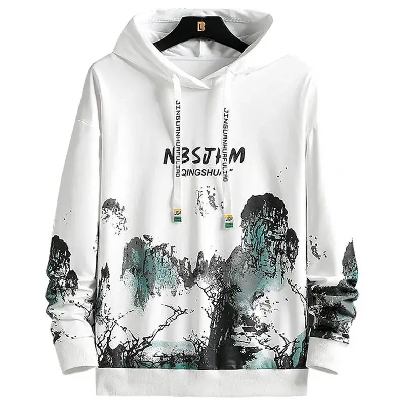 Fashion Printed Letter Casual Hoodies Sweatshirts Men's Clothing 2024 Autumn New Loose Young Style Tops All-match Sweatshirts