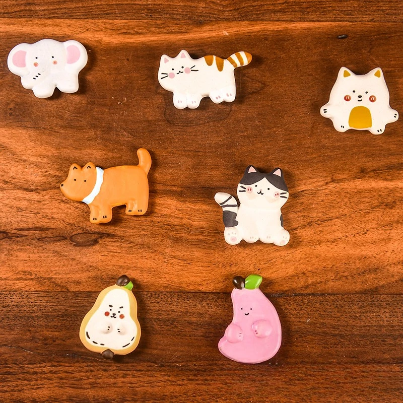Jingdezhen Ceramic Refrigerator Magnet, Animal Enlightenment, Cute Decorative Magnets