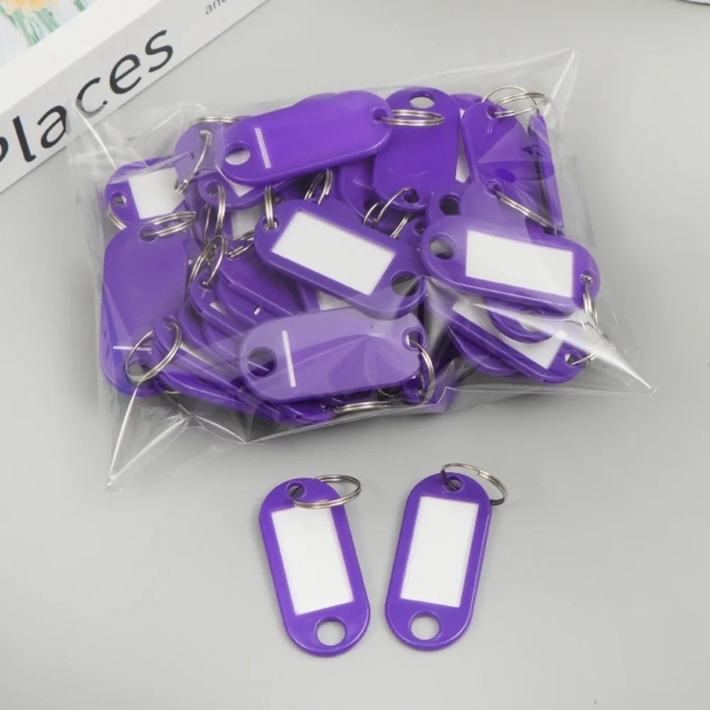 50pcs Colorful Plastic Key Tags Label Window Card Label Keychain Key Tags Key Ring Split Ring Luggage ID Tags Classification