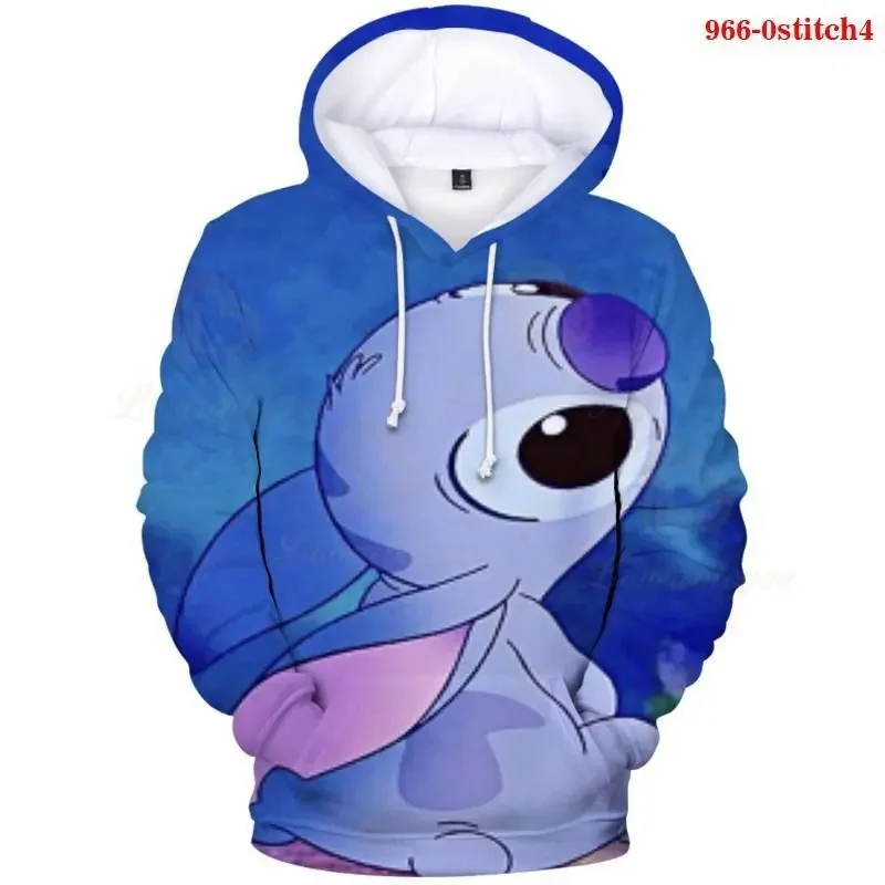 Sweats à capuche 3D Anime Cartoon Cosplay pour hommes et femmes, pull Dis Stitch, sweat-shirt Harajuku, streetwear adulte