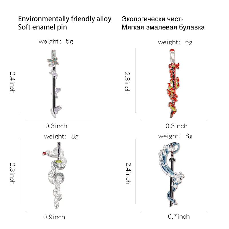 شيطان القاتل المينا دبابيس مخصصة أنيمي سكين دبابيس التلبيب شارات الكرتون مجوهرات هدية للأصدقاء المشجعين