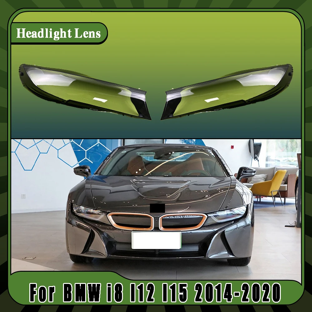 Car Replacement Headlamp Caps Glass Headlight Cover Auto Transparent Lampshade Case Lamp Lens Shell For BMW i8 I12 I15 2014-2020