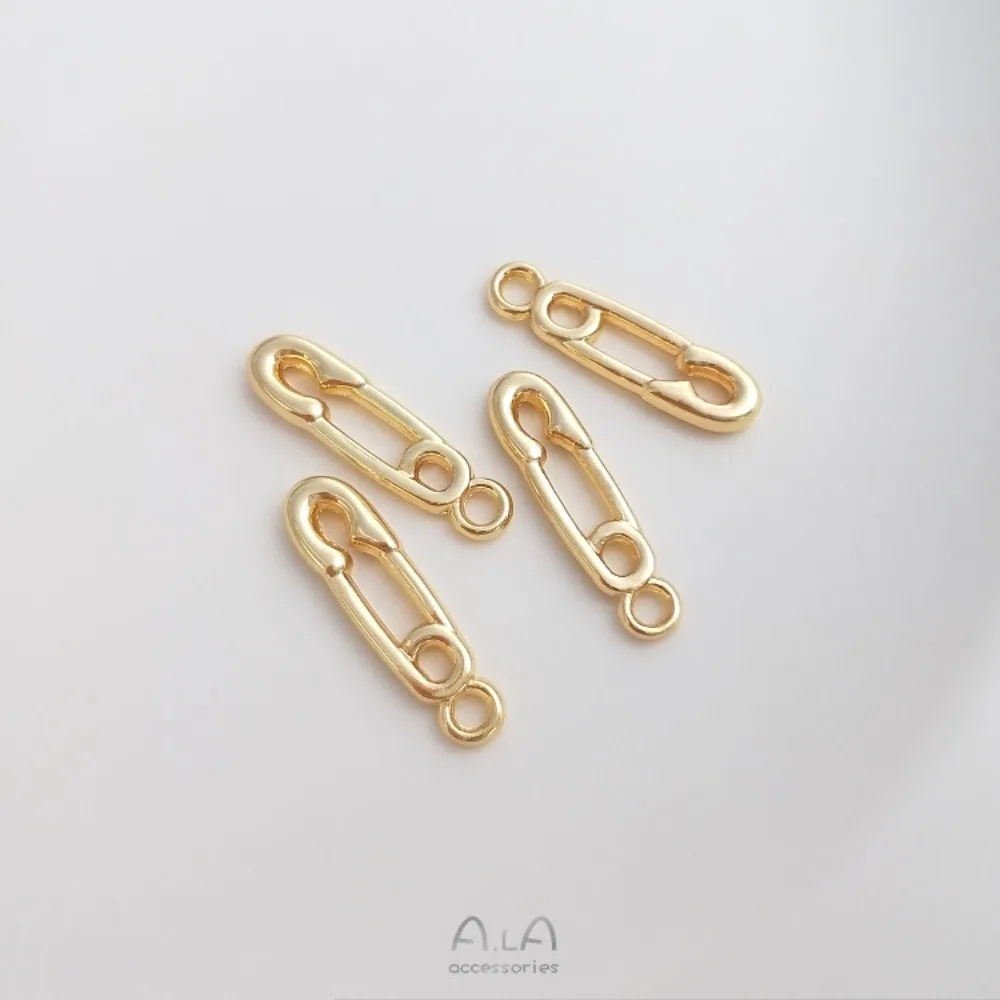 

1 шт., медные подвески, 14-каратное золото, скрепка для бумаг, кулон, пряжка, кулон, ручная работа, сделай сам, цепочка на ключицы, серьги, кулон, аксессуары