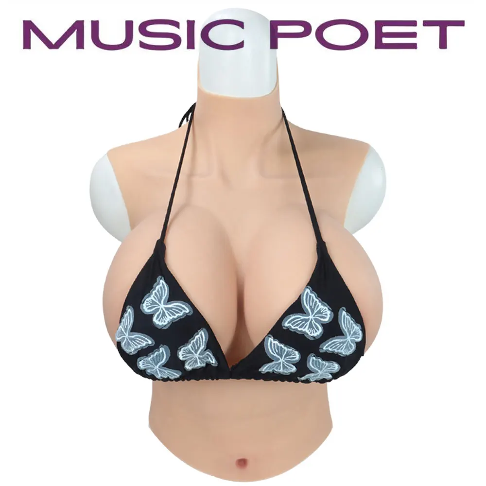 MUSIC POET Large Silicone Breast Forms I K Cup For Crossdresser Realistic Fake Boobs Transvestite Artifical Huge Chest