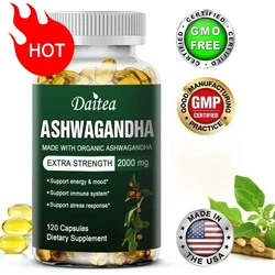 Daitea Organic Ashwagandha Extract Capsules 2000mg for Mood, Sleep, Energy Support - Antioxidant Supplement