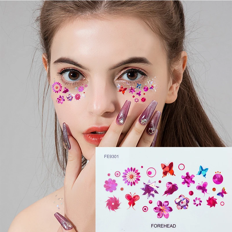 

Colourful Kids Makeup Face Stickers Butterfly Girls Women Face Tattoos Fake Tattoos Stickers Children Temporary Tattoos Sticker