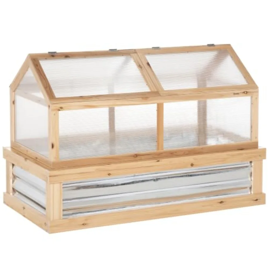 Raised Garden Bed, Polycarbonate Mini Greenhouse