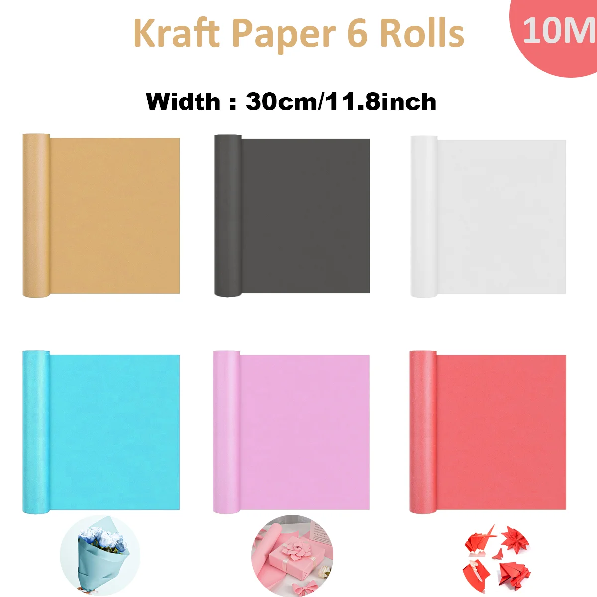 

kraft paper 30cm 10m Cushion Paper Sleeve Eco-friendly Biodegradable Recyclable Craft Wrapping Cover Paper For Fragile Goods