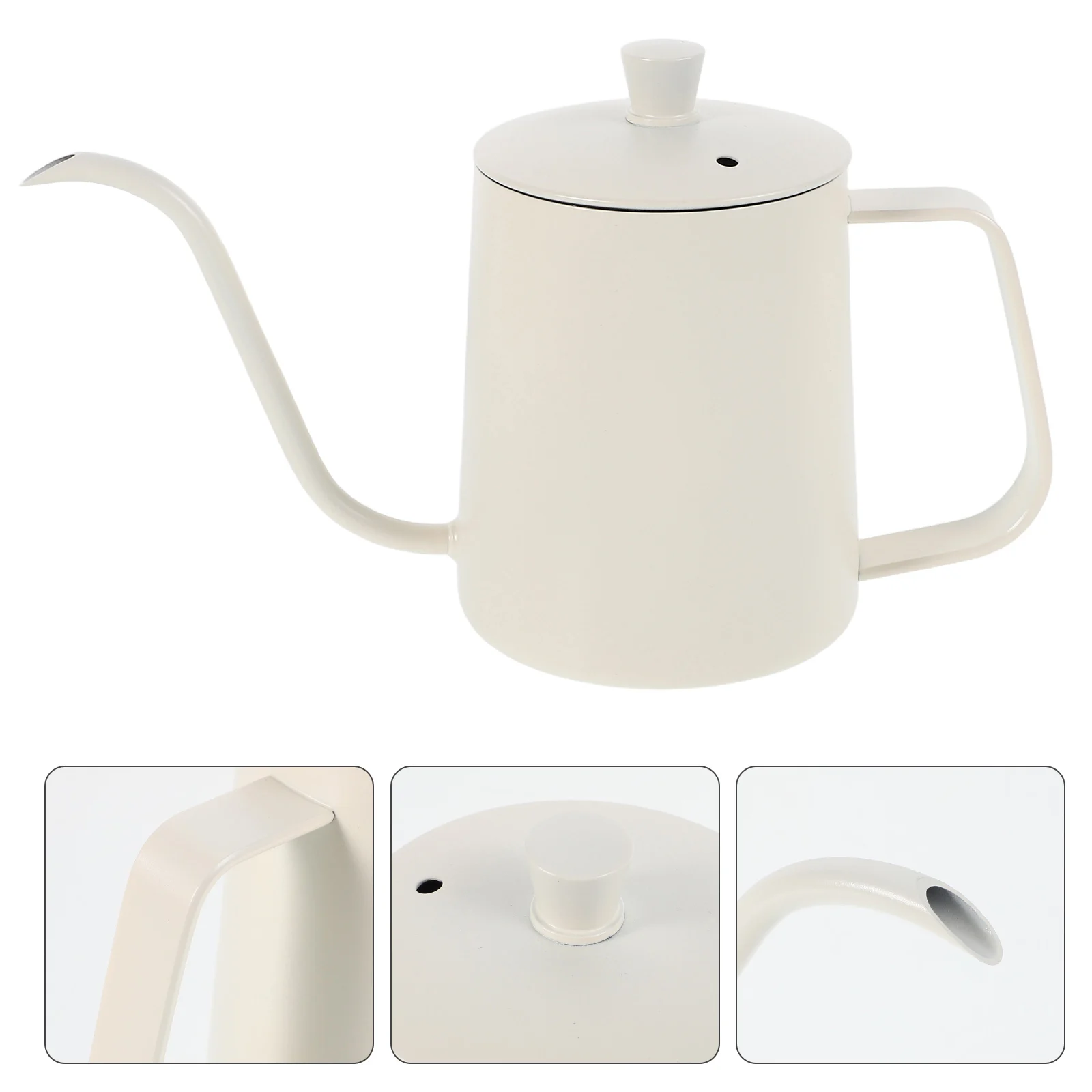 

Stainless Drip Kettle Long Spout Gooseneck Design With Lid Coffee Brewer For Precise Pouring Camping Travel