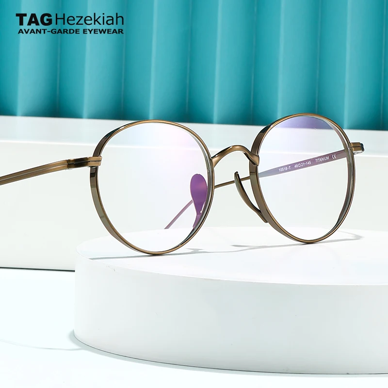 

10518 New Titanium Anti Blue Light Optical Glasses Frames Men Fashion Retro Computer Eyeglasses Frame Reading Eyewear spectacles
