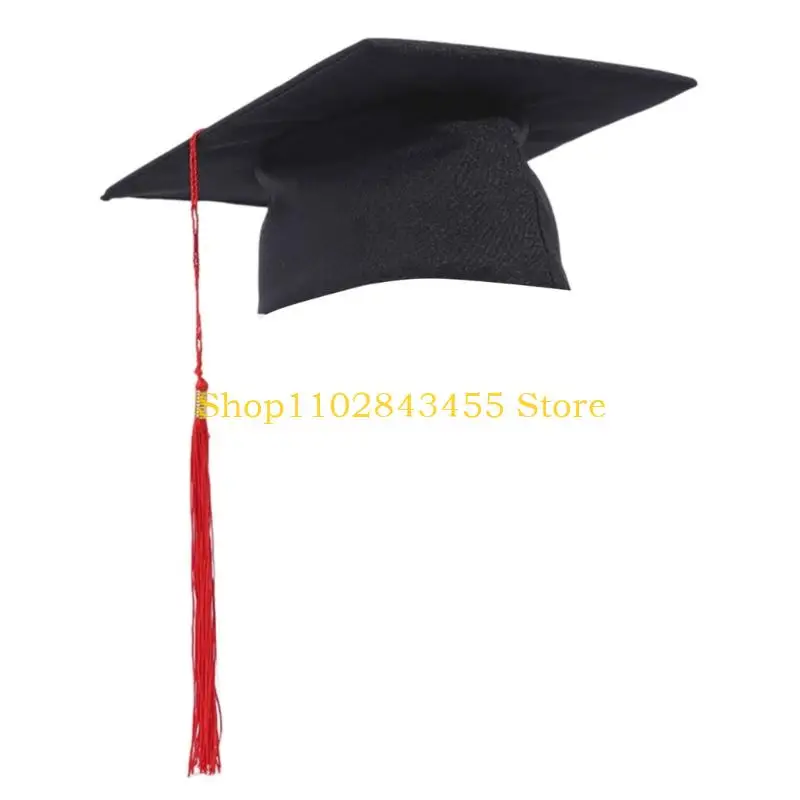 49MC Adjustable Academic Hat Black Graduation Hat Great For Graduates Ceremony Wear
