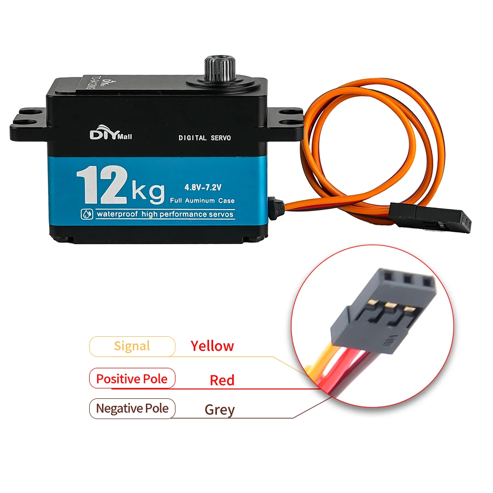 Servo numérique TD-9412MG 12KG, couple élevé, moteur à balais de carbone entièrement en métal, modèle court 180/270/360 degrés pour Robot de voiture RC 1:10 1:8