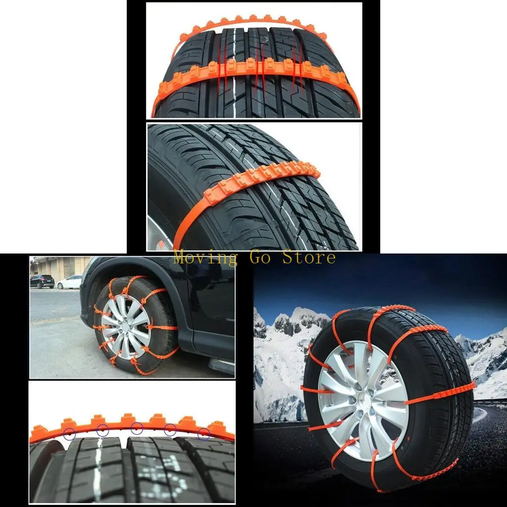 B5XD 10 pcs Winter Anti-skid Chains for Car Snow Mud Wheel Tyre Thickened Tire Tendon