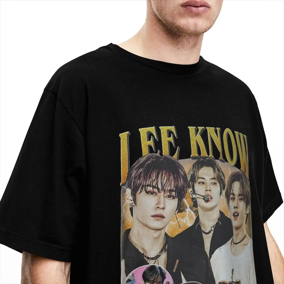 Men\'s Retro Lee Know 90s Bootleg Outfit T Shirts Cotton Top Tees Summer Streetwear Short Sleeve T-Shirt O Neck Hippie Tee Shirt