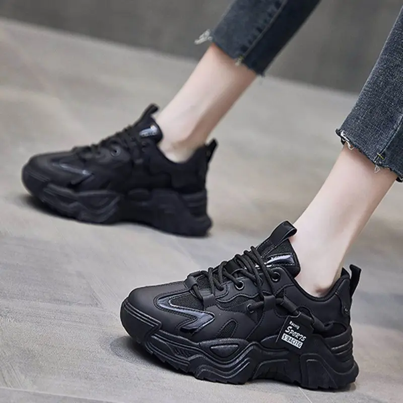 

2025 Spring Hot Sell Women's Dad Shoes Thick Sole Mesh Breathable Ins Trendy Versatile Casual Sports Shoes New Autumn Style