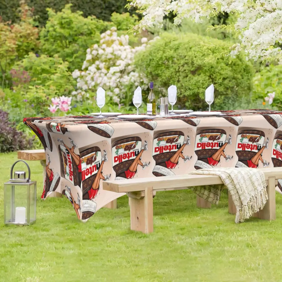 Imagen 4: Mantel Rectangular Personalizado Nutella Cutie, Cubierta Impermeable para Mesa de Comedor, Mantel para Eventos