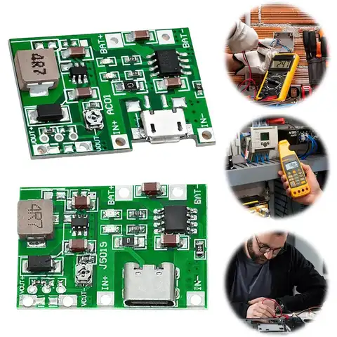 18650 리튬 배터리 충전 마이크로 USB/타입 C 3.7V 4.2V 배터리 충전기 보드 DIY 키트 부품