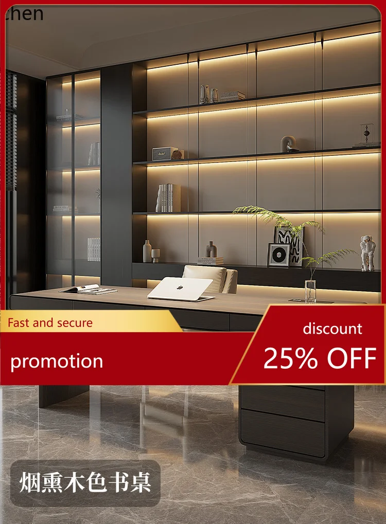 

HT minimalist desk household light luxury simple solid wood office computer desk workbench