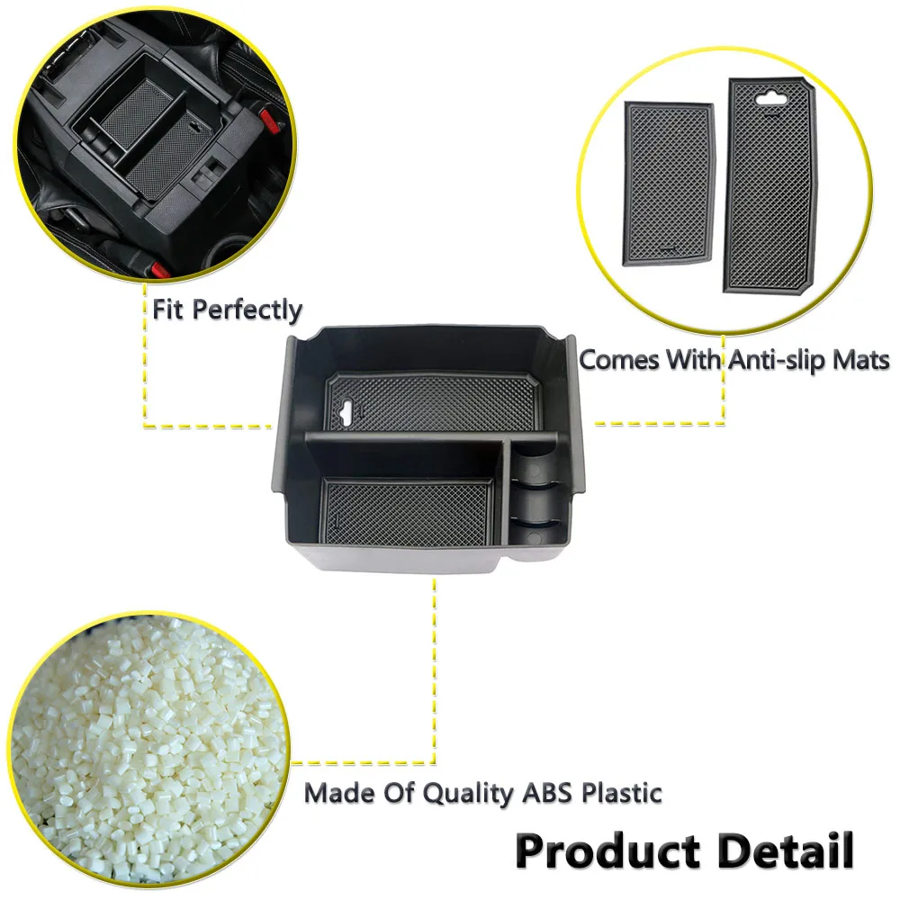 Armrest Storage Box Center Console Organizer Insert Tray for Jeep Wrangler JK 2011-2017 Car Interior Accessories Black