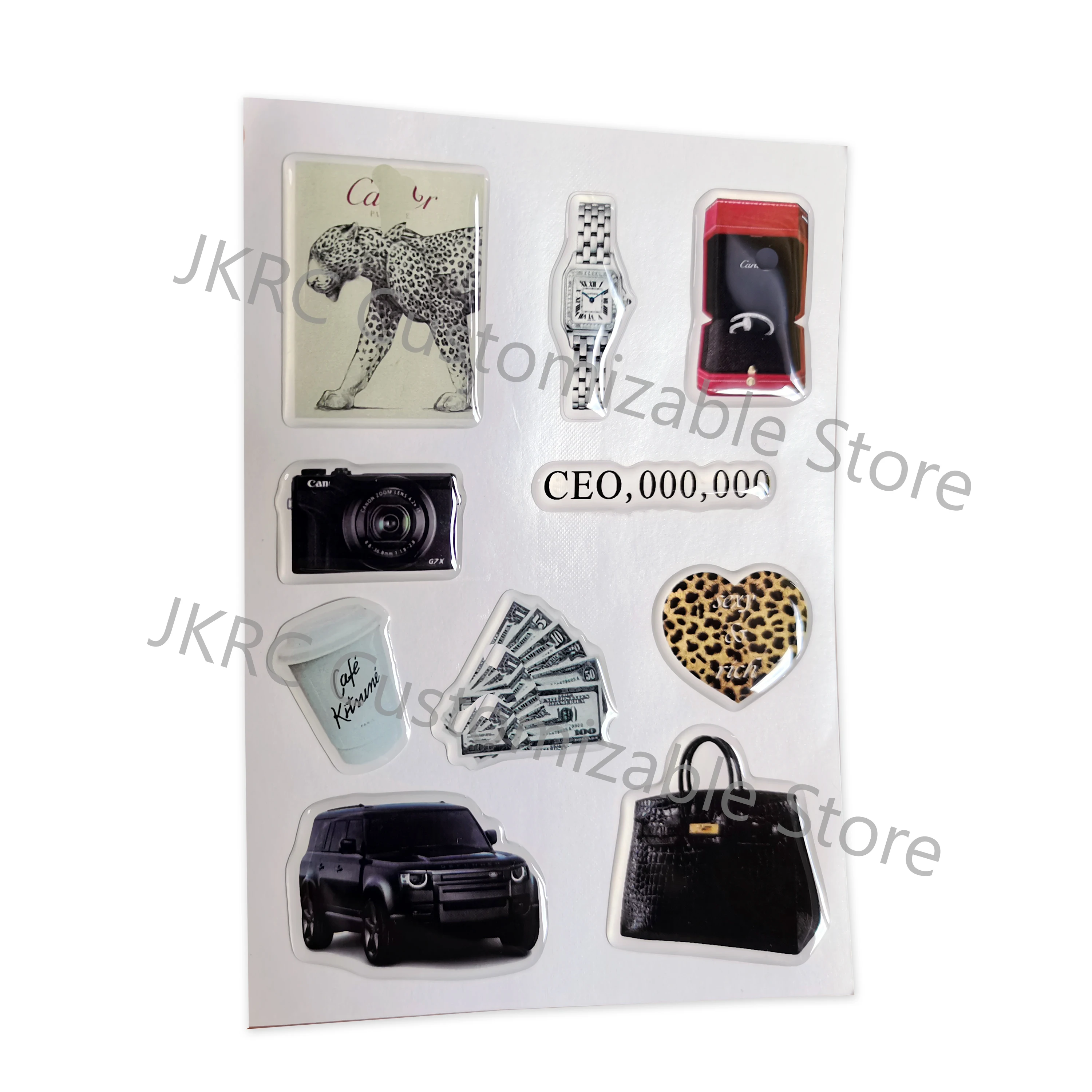 fashion mobile phone case resin sticker personalized 3D gel logo self-adhesive dome shapes popular crystal epoxy jelly label DIY