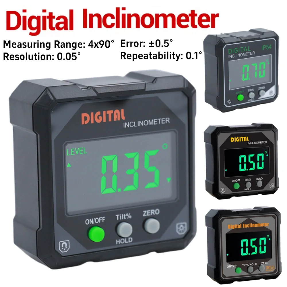 

Digital Angle Finder Magnetic Base Protractor 0.05° Accuracy Level Box for Woodworking Tool Mini Inclinometer Measuring
