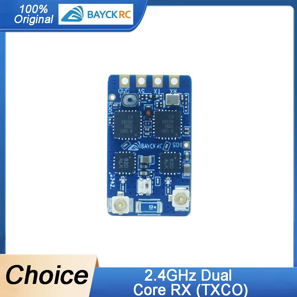 

BAYCK 2.4GHz ELRS Dual-Core Receiver - ExpressLRS RX with 90/150mm Dual T-Type Antennas, FPV Racing/Freestyle Drones