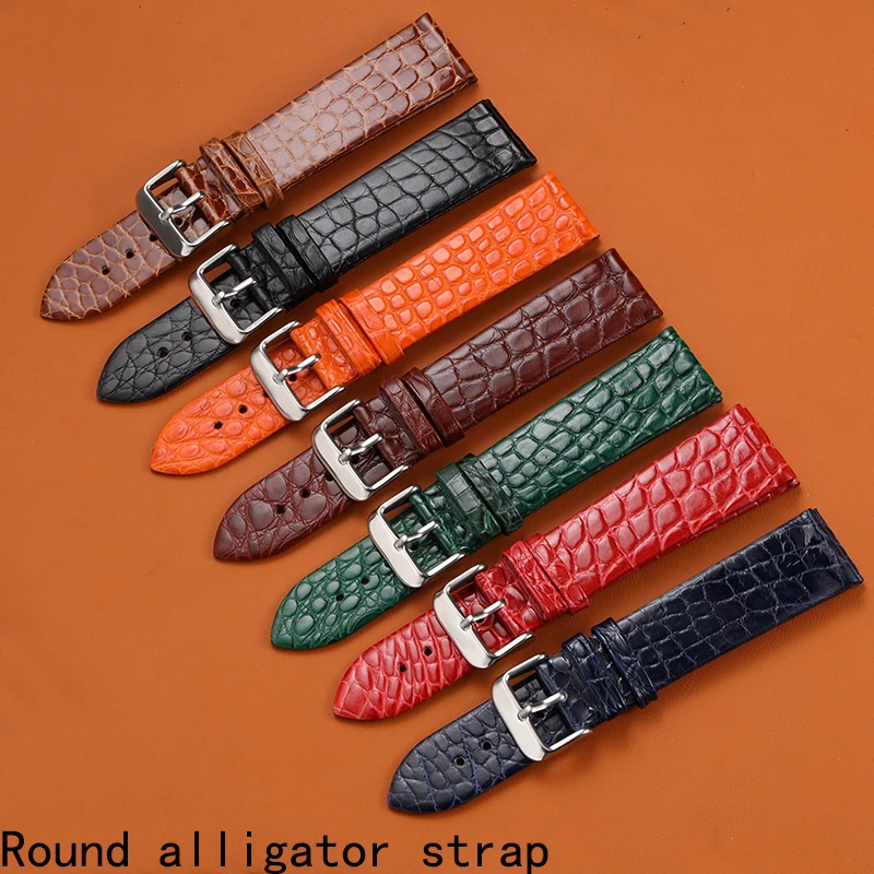 High end crocodile leather strap, 18 19 20 21 22MM. Black brown soft, quick release, leather luxury men's and women's watchband