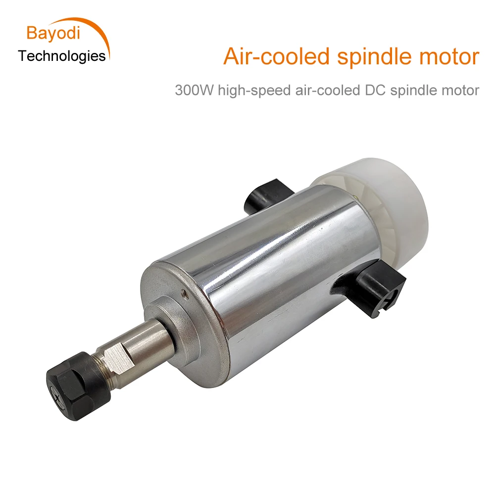 300W High-Speed Air-Cooled Spindle Motor DIY Engraving Machine DC Motor Parts Forward And Reverse ER11 3.175mm M14x0.75