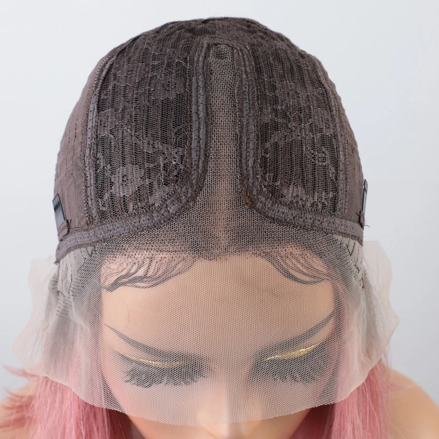 Ombre rosa pizzo anteriore parrucche dei capelli umani per le donne radice scura 13 x6x1 Tpart parrucca del merletto rosa Bob parrucche Cosplay