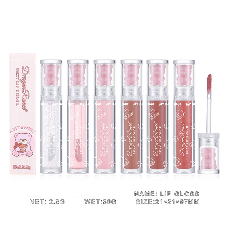 Mirror Water Lip Gloss Glaze 6 Colors Crystal Glass Lip Oil Waterproof Glitter Liquid Lipstick Shining Lipgloss Lips Cosmetics