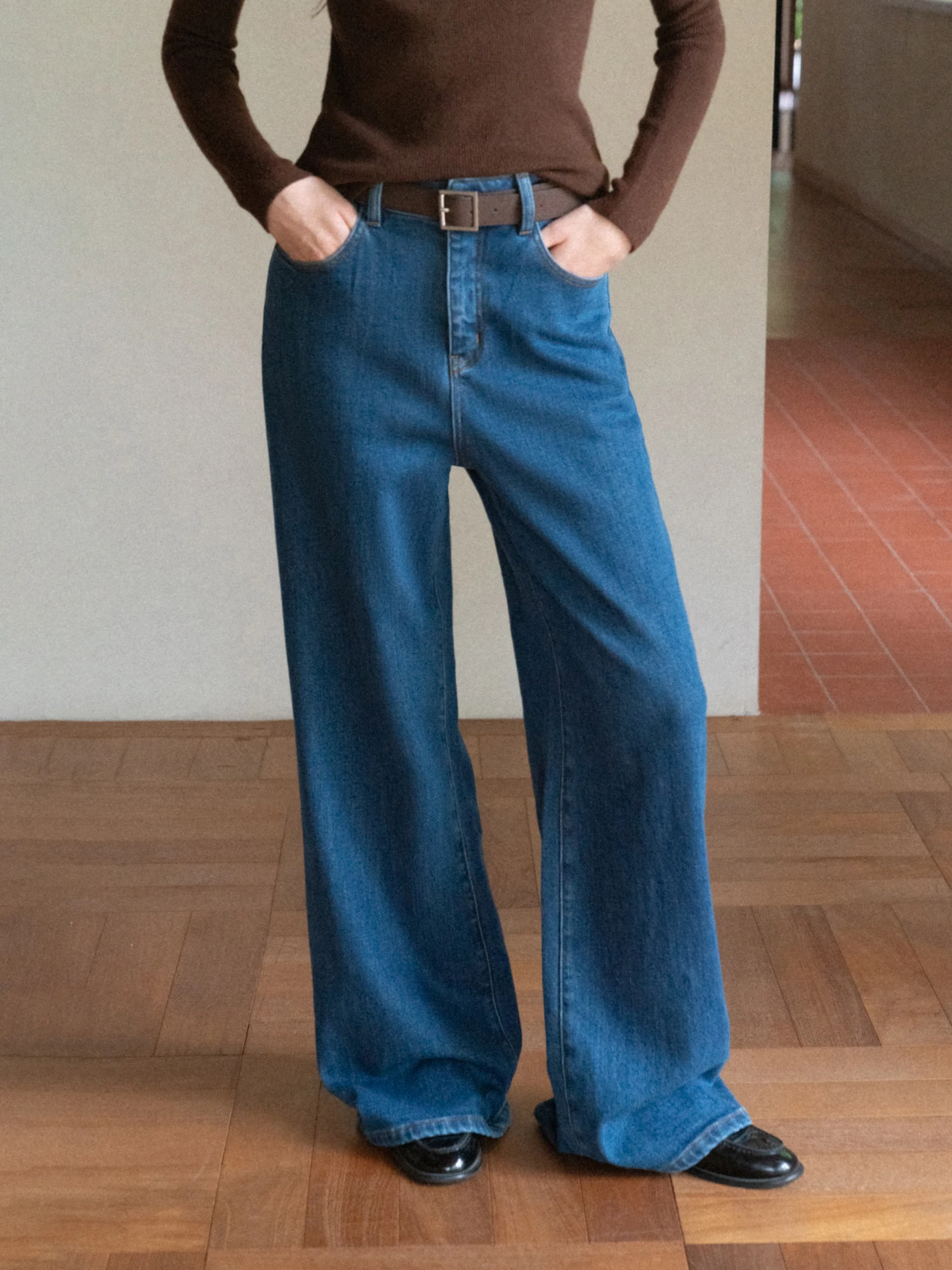 

Ретро джинсы с высокой талией из выцветшего хлопка, прямые, теплые, повседневные брюки для женщин, зимние, удобные, широкие джинсы