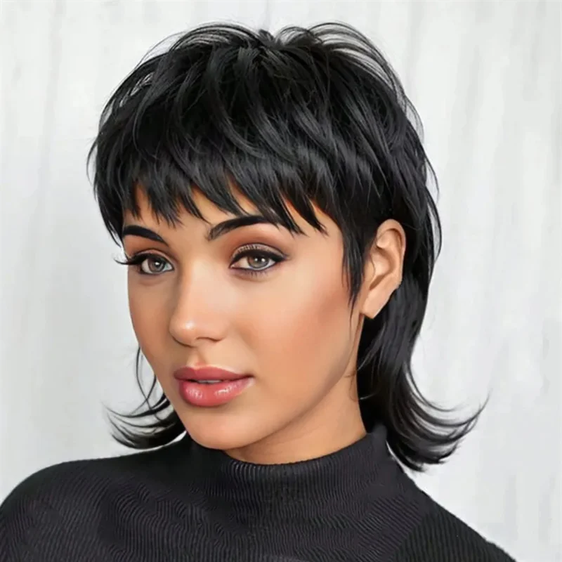 

Fashion hairstyle wig bangs short straight hair anime COSPLAY wig full head