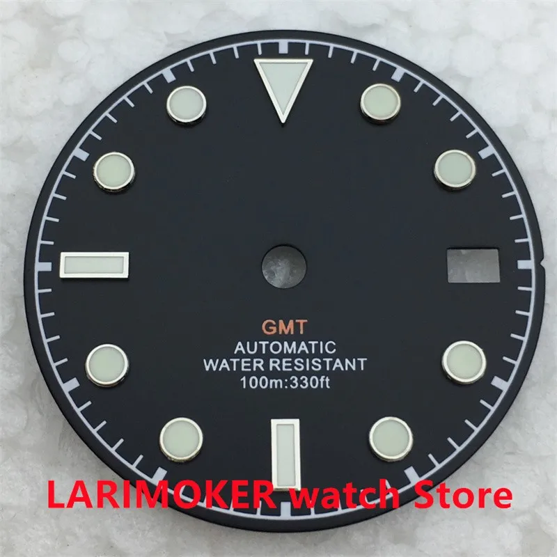 29mm Watch dial black blue white dial green luminous suitable for NH34 NH35 NH36 movement