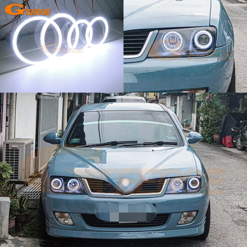 

For Proton Waja 2000-2011 Excellent Ultra Bright COB Led Angel Eyes Kit Halo Rings Day Light