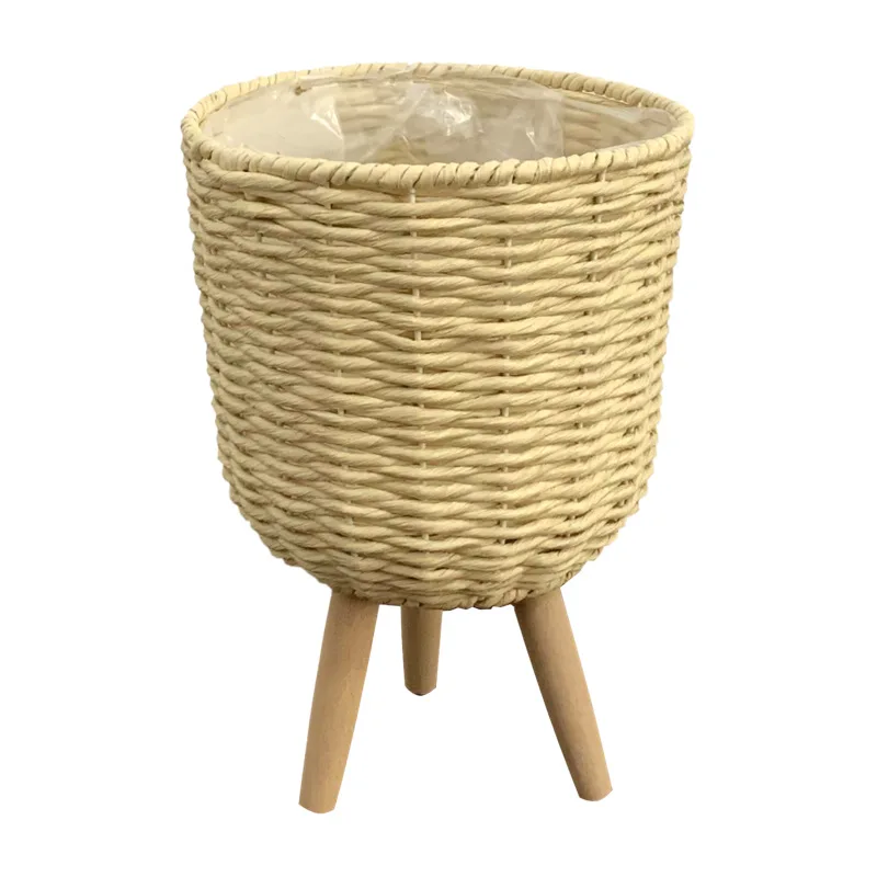 

Floor-to-ceiling straw flower stand corn skin rattan flower basket indoor dill storage pastoral flower basket